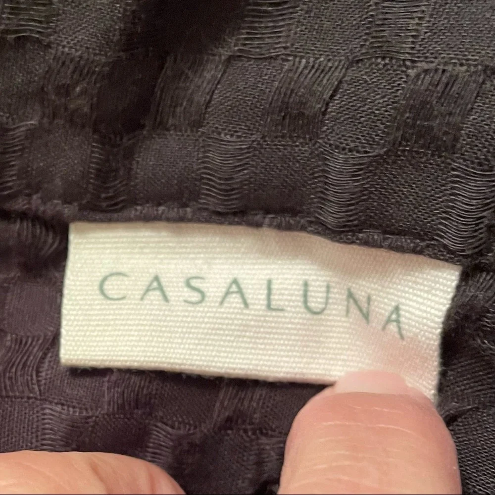 NEW Casaluna Washed Black Waffle Weave shower Curtain
